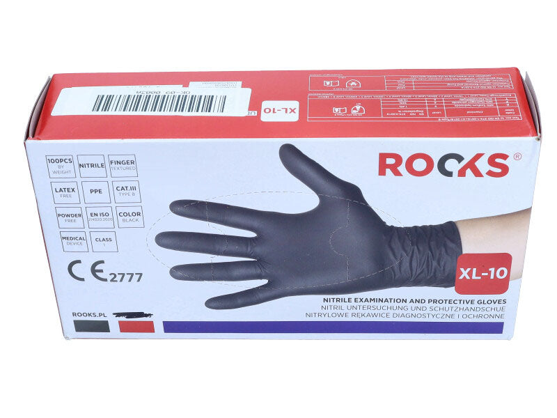 ROOKS Nitriilkindad GARAGE BLACK V2 XL 100 tk
