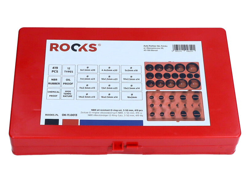 ROOKS Õlikindlate NBR O-rõngaste komplekt 3-50 mm – 419 osa