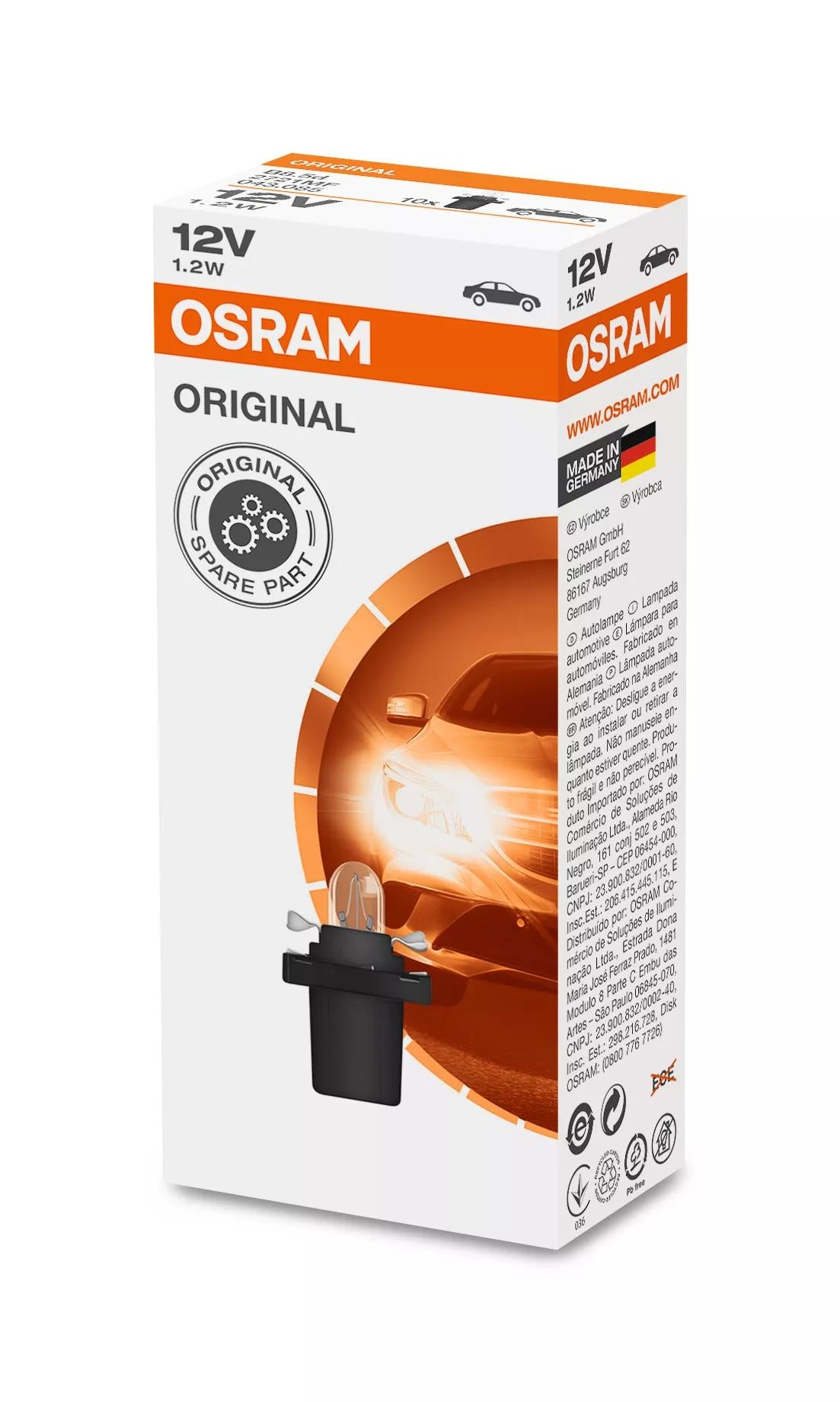 OSRAM ORIGINAL 2721MF 12 V 1 W näidikupirn