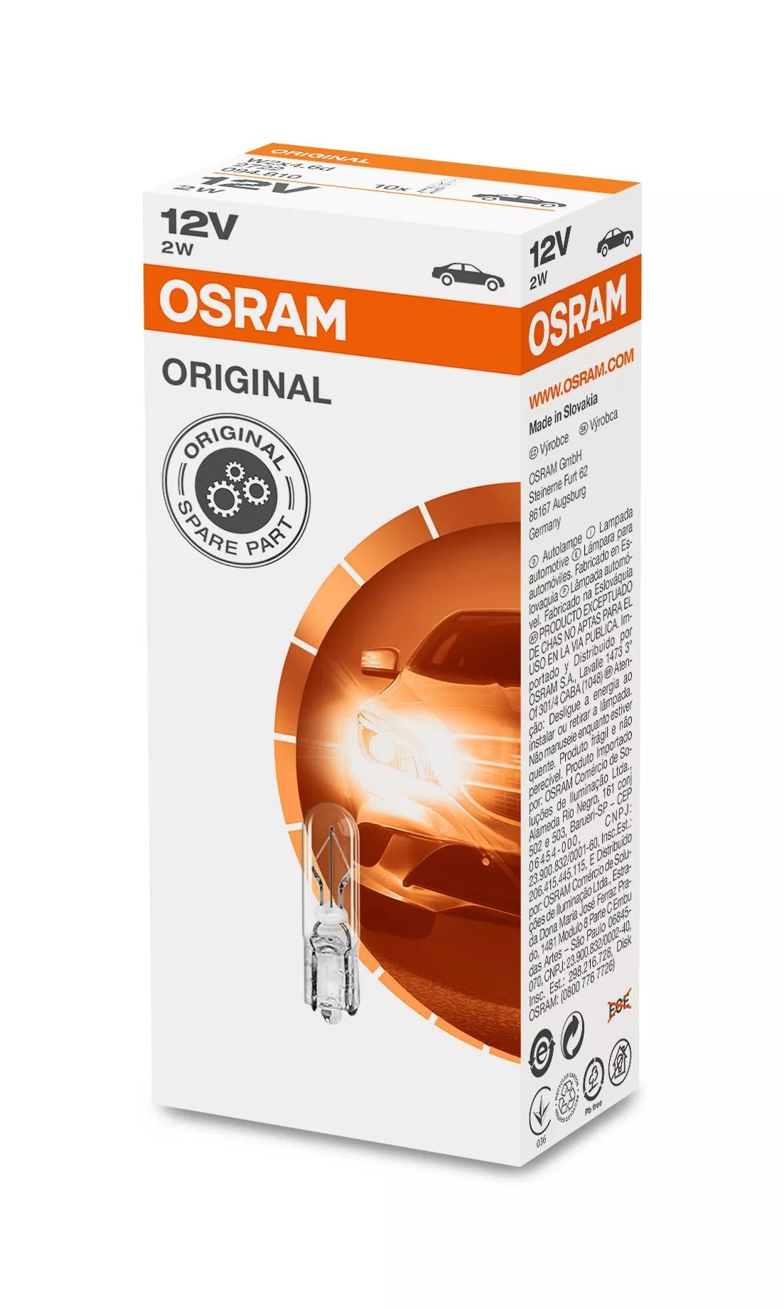 OSRAM ORIGINAL 2722 12 V 2 W signaalpirn