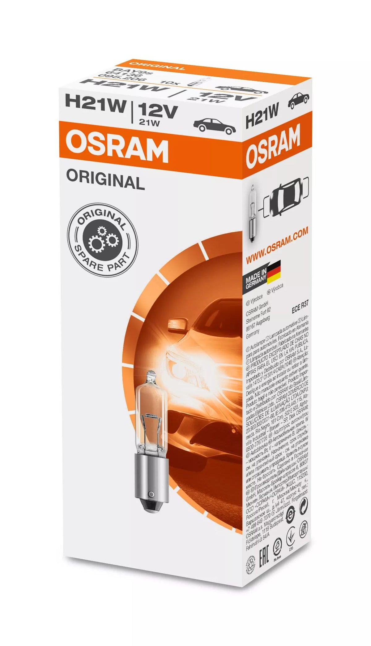 OSRAM ORIGINAL H21W 12 V 21 W signaalpirn