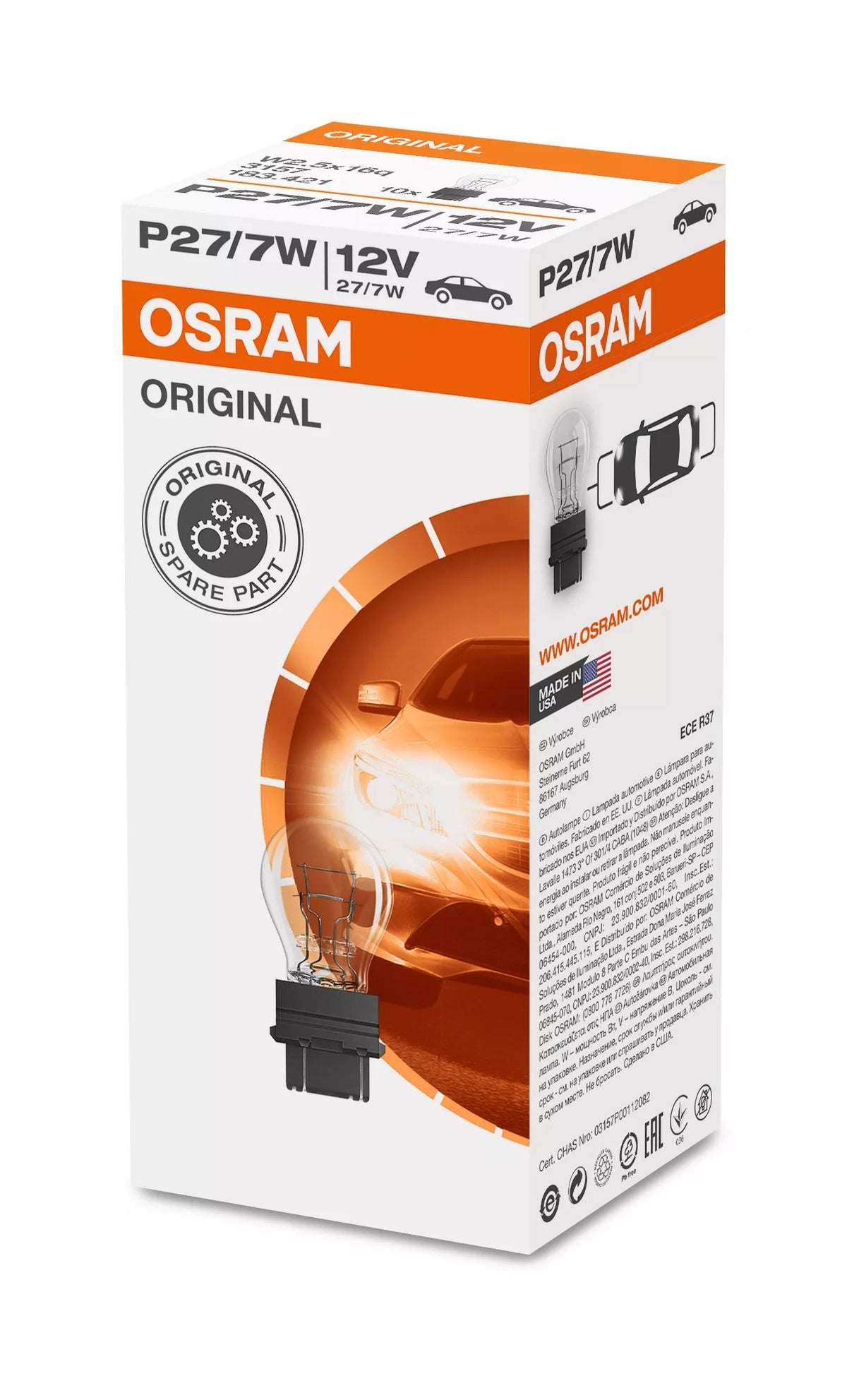 OSRAM ORIGINAL P27/7W 12 V 27/7 W signaalpirn