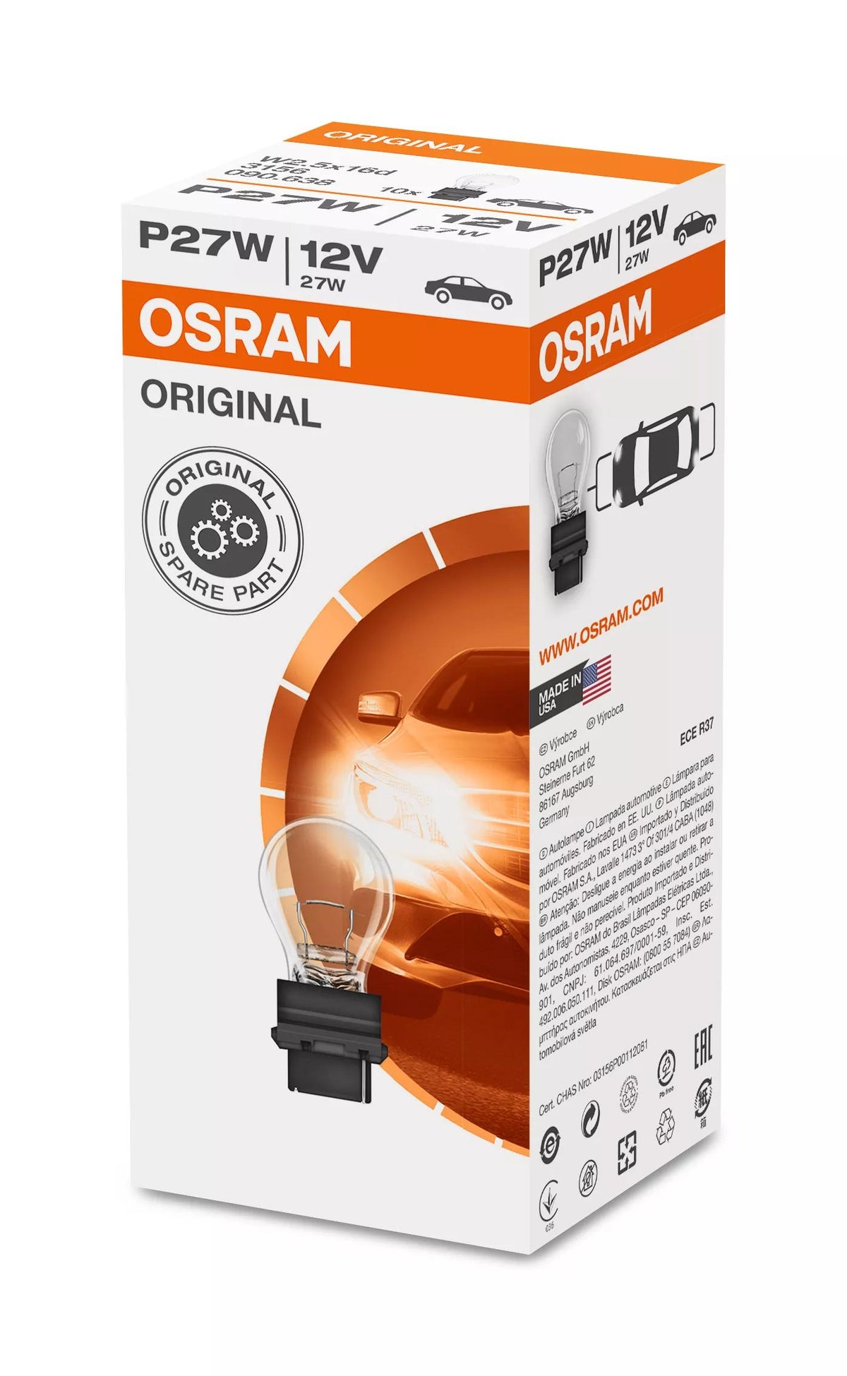 OSRAM ORIGINAL P27W 12 V 27 W signaalpirn