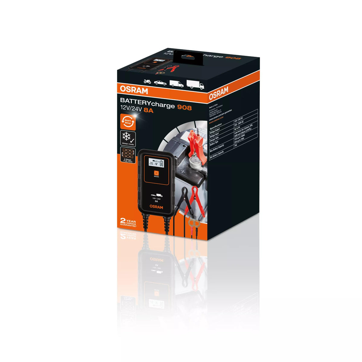 OSRAM BATTERYcharge 908 akulaadija