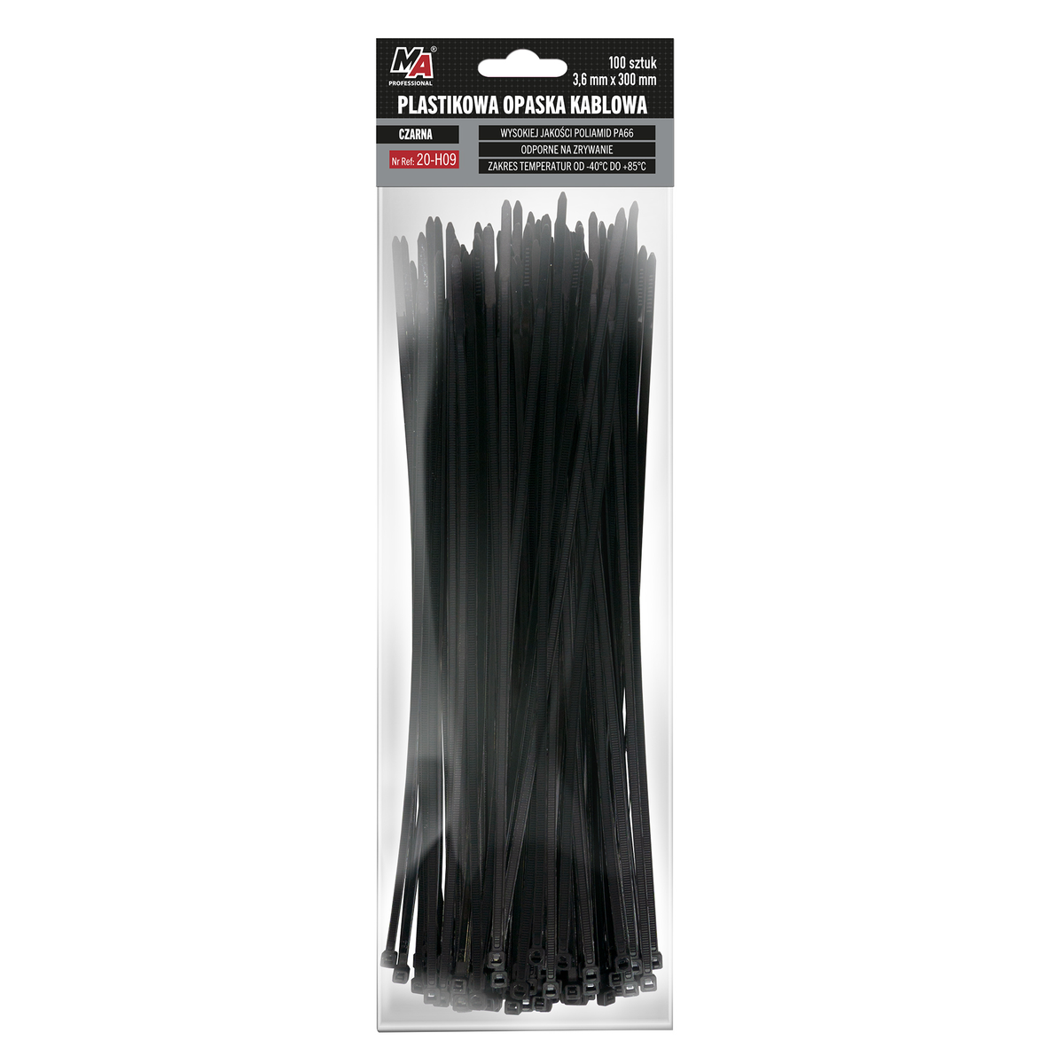Moje Auto Kaablisidemed 2,5 x 80 mm, must, 100 tk