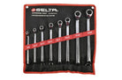 SELTA Kõverate silmusvõtmete komplekt kotis, 8 osa, 8x9-22x24 mm