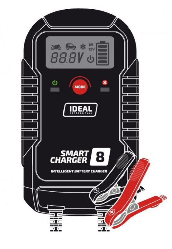 IDEAL Akulaadija SMART CHARGER 8, 6 / 12 V, 8 A, LCD