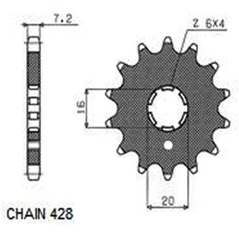 Sunstar Eesmine hammasratas SUNF203-13, 13z, samm 428