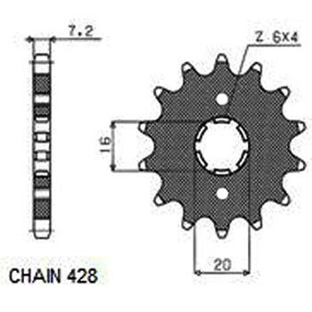 Sunstar Eesmine hammasratas SUNF206-15, 15z, samm 428