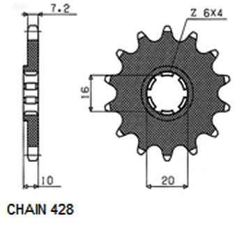 Sunstar Eesmine hammasratas SUNF227-15, 15z, samm 428