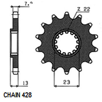Sunstar Eesmine hammasratas SUNF235-15, 15z, samm 428