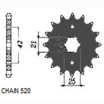 Sunstar Eesmine hammasratas SUNF315-15, 15z, samm 520