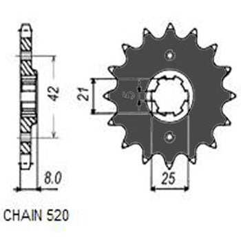 Sunstar Eesmine hammasratas SUNF316-15, 15z, samm 520