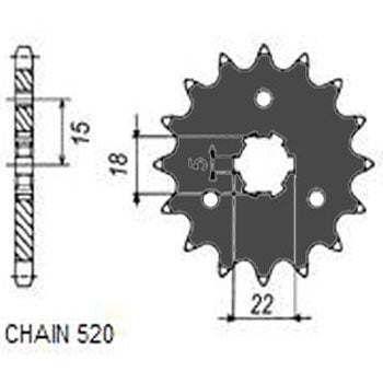 Sunstar Eesmine hammasratas SUNF332-13, 13z, samm 520