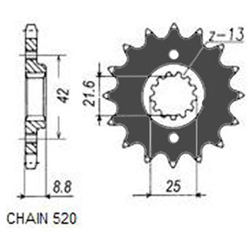 Sunstar Eesmine hammasratas SUNF333-15, 15z, samm 520