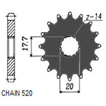 Sunstar Eesmine hammasratas SUNF345-13, 13z, samm 520