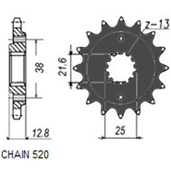 Sunstar Eesmine hammasratas SUNF359-15, 15z, samm 520