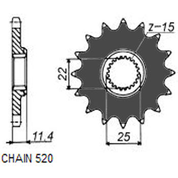 Sunstar Eesmine hammasratas SUNF360-16, 16z, samm 520