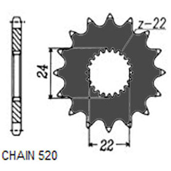 Sunstar Eesmine hammasratas SUNF375-17, 17z, samm 520