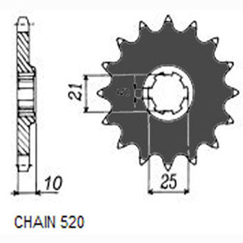 Sunstar Eesmine hammasratas SUNF384-15, 15z, samm 520