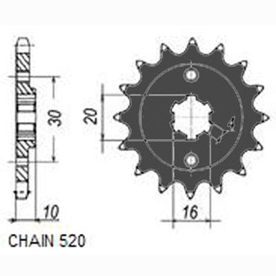 Sunstar Eesmine hammasratas SUNF385-14, 14z, samm 520