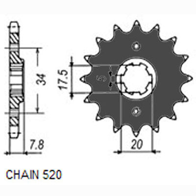 Sunstar Eesmine hammasratas SUNF391-13, 13z, samm 520