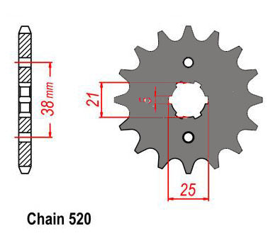 Sunstar Eesmine hammasratas SUNF3C1-13, 13z, samm 520