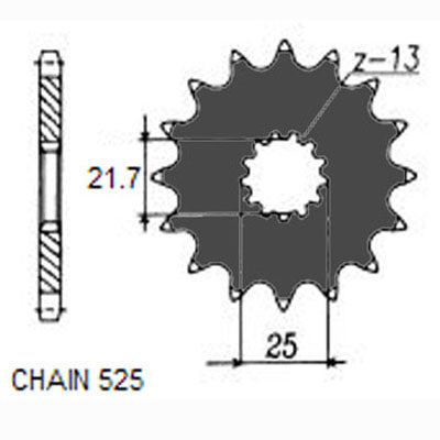 Sunstar Eesmine hammasratas SUNF404-14, 14z, samm 525