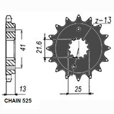 Sunstar Eesmine hammasratas SUNF407-15, 15z, samm 525