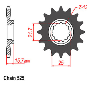 Sunstar Eesmine hammasratas SUNF423-15, 15z, samm 525
