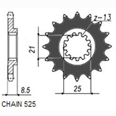 Sunstar Eesmine hammasratas SUNF428-16, 16z, samm 525