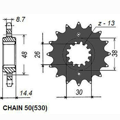 Sunstar Eesmine hammasratas SUNF512-18, 18z, samm 530