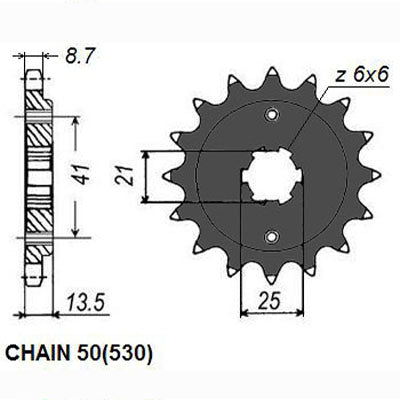 Sunstar Eesmine hammasratas SUNF515-16, 16z, samm 530