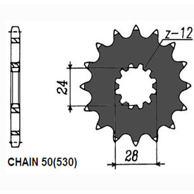Sunstar Eesmine hammasratas SUNF516-16, 16z, samm 530