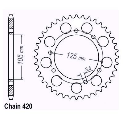 Sunstar Tagumine hammasratas SUNR1-1446-53, 53z, samm 420, teras