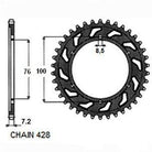 Sunstar Tagumine hammasratas SUNR1-2221-48, 48z, samm 428, teras