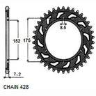 Sunstar Tagumine hammasratas SUNR1-2682-57, 57z, samm 428, teras