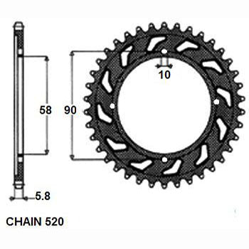 Sunstar Tagumine hammasratas SUNR1-3082-31, 31z, samm 520, teras