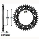 Sunstar Tagumine hammasratas SUNR1-3430-40, 40z, samm 520, teras