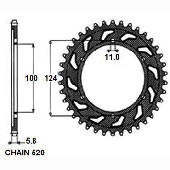 Sunstar Tagumine hammasratas SUNR1-3435-48, 48z, samm 520, teras