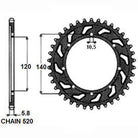 Sunstar Tagumine hammasratas SUNR1-3529-42, 42z, samm 520, teras