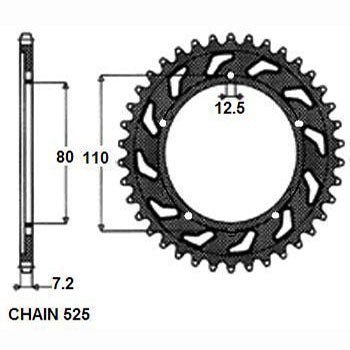 Sunstar Tagumine hammasratas SUNR1-4335-46, 46z, samm 525, teras