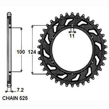 Sunstar Tagumine hammasratas SUNR1-4436-42, 42z, samm 525, teras