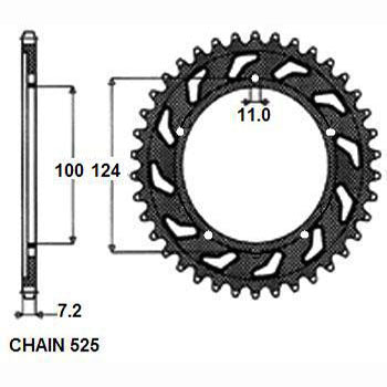 Sunstar Tagumine hammasratas SUNR1-4437-39, 39z, samm 525, teras