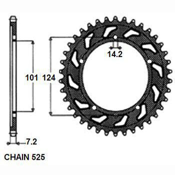 Sunstar Tagumine hammasratas SUNR1-4442-41, 41z, samm 525, teras