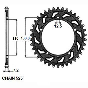 Sunstar Tagumine hammasratas SUNR1-4467-45, 45z, samm 525, teras