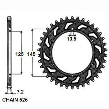 Sunstar Tagumine hammasratas SUNR1-4544-43, 43z, samm 525, teras