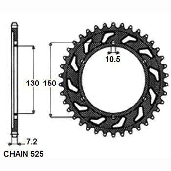 Sunstar Tagumine hammasratas SUNR1-4598-46, 46z, samm 525, teras