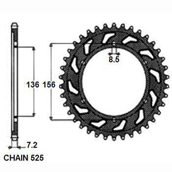 Sunstar Tagumine hammasratas SUNR1-4628-41, 41z, samm 525, teras