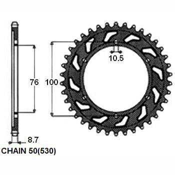 Sunstar Tagumine hammasratas SUNR1-5226-39, 39z, samm 530, teras